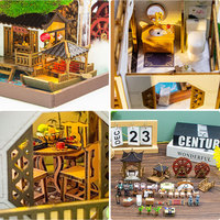 Mainan Perakitan DIY Panel Kayu untuk Model Bangunan Taman Miniatur Gaya Cina Model Rumah Kecil Dekorasi Meja Model L2502