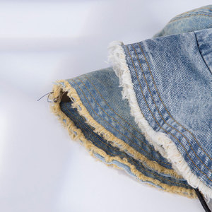 Mùa Hè Mát Mẻ Phụ Nữ Của Xô Mũ Dễ Thương Phim Hoạt Hình Thêu Kem Chống Nắng KT Denim Chất Liệu Mũ Quà Tặng Của Quý Vị Cảm Hứng Từ Hello Kitty - Product Image 6