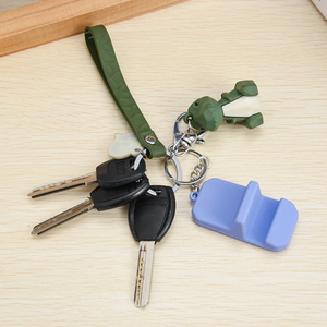 Wholesale Portable Mini Silicone Mobile Phone Holder with Key Ring Desktop Lazy <b>Bracket</b> Decorative Ornaments Smartphone Stand - Product Image 5