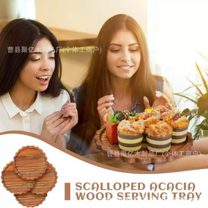 Wooden Lace Table <b>Tray</b> Natural Wood Color For Fruits Snacks Desserts Serving Hotel Coffee <b>Tea</b> Parties - Product Image 5