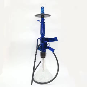 Kustom Pabrik Chicha Sheesha Rusia Set merokok Resin Nargile biru mewah Ak47 bentuk senjata Chicha Shisha besar Ak 47 Hookah - Product Image 5