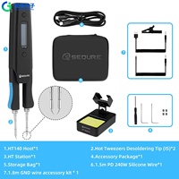 Pince à épiler chauffante 2-en-1 SEQURE HT140 avec écran OLED, température 50-500°C, compatible avec les pointes C210