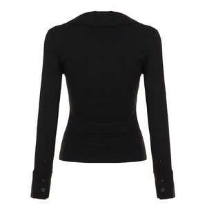 Chemise en tricot à col carré à imprimé léopard tendance et audacieuse avec dos ouvert et détails de nœuds - Blouse vintage sexy à patchwork - Product Image 6