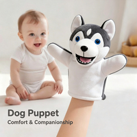 Boneka Tangan Anak Anjing Lucu - Mainan Edukatif Berbahan Plush untuk Anak-Anak, Boneka Sarung Tangan Hewan Interaktif untuk Orang Tua dan Anak, Dapat Disesuaikan