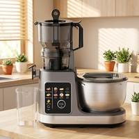 Robot culinaire professionnel 3-en-1 : batteur sur socle, mixeur électrique pour pâtes, œufs, gâteaux, fruits et viande, avec fonction presse-agrumes et processeur alimentaire pour la cuisine