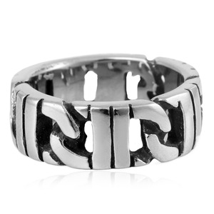 yunnique Men's <b>Titanium</b> Steel <b>Ring</b> Geometric Design Silver Color Fashion Jewelry Gift Occasion - Product Image 3