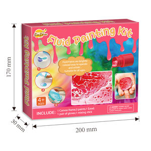 Ausgießen von Farbe Fluidkunst-Set mit 3-Farben-Set Leinwand Kinder - Product Image 2