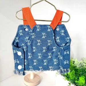 Gilet en jean respirant pour chat, vêtements de loisirs d'été pour chaton Ragdoll, teinte argentée - Product Image 1