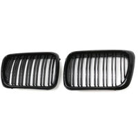 Grille avant double ligne aspect carbone pour BMW Série 3 E36 Berline 1991-1997 – Pièce de mise à niveau de garniture extérieure