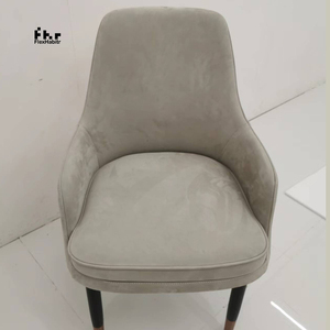 Chaise de salle à manger personnalisable en velours avec pieds en bois noir, chaise de loisirs, vente en gros pour la maison et le commerce - Product Image 1