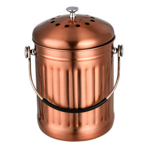 Cuivre or rose laiton acier inoxydable cuisine jardin déchets alimentaires composteur poubelle - Product Image 3