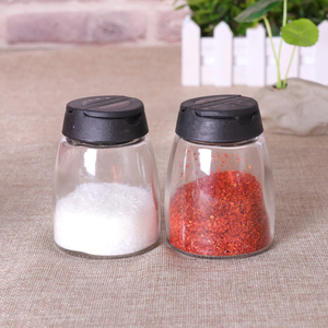 원추형 조미료 유리 향신료 항아리 세트 셰이커 및 라벨 향신료 용기 플립 상단 뚜껑 - Product Image 2