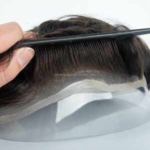 HOT SALE Yuanzhen <b>Toupee</b> for Men 100% Virgin INDIAN Remy Hair Full HD Swiss Lace Base Straight 110% Density 38mm Texture - Product Image 2