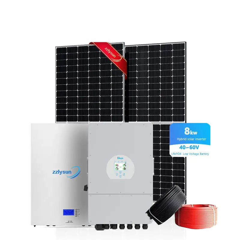 Conjunto completo de sistema de almacenamiento de energía solar para el hogar paneles solares fotovoltaicos PV con batería e inversor
