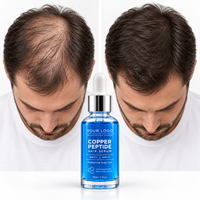 Sérum de croissance capillaire au cuivre et aux peptides, traitement professionnel bio pour la perte de cheveux, marque privée, 10% OEM ODM Ghk-Cu
