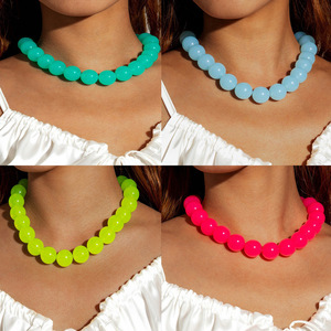 Collana YL Estiva in Acrilico Colorato Dopamina, Collana di Perline Esagerata alla Moda <span class=keywords><strong>e</strong></span> Fresca in Colori Caramella - Product Image 3