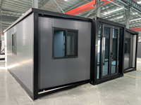Maisons conteneurs extensibles à double/simple aile pour usage en cuisine, pliables, transportables, installation facile, design respirant