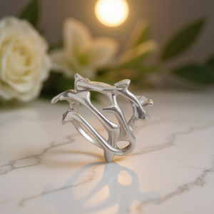 Anello in Argento 925 a Forma di Pianta Bohémien, Gioiello Unisex per Uso Quotidiano - Product Image 2