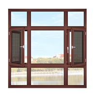 Ventanas Abatibles Modernas de Aluminio con Diseño Gráfico, Ventanas Abatibles de Aluminio con Doble Acristalamiento, Aisladas y Resistentes al Viento para Hoteles