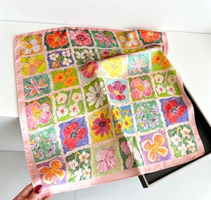 Bunter Abstrakter Kunstdruck Quadratischer Seidenschal 70cm Damen Mode Halstuch - Product Image 4