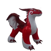 Jouet classique le plus vendu, drôle, de style professionnel personnalisé, dragon rouge gonflable qui couine