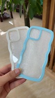 Coque de téléphone antichoc avec cadre ondulé tendance pour iPhone 17 16 15 11 12 13 14 Pro Max X XR XS 7 8 Plus