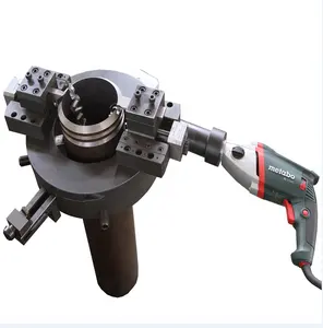 Portable Horizontal Split Frame Aluminum Body Pipe Hand Edge Pneumatic Pipe Cutter Steel Beveling Cutting Machine