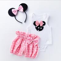 Ensemble 3 pièces pour bébé fille nouveau-né et tout-petit : barboteuse silhouette robe de bal + pantalon, 100% coton, séchage rapide, respirant, vêtements d'été
