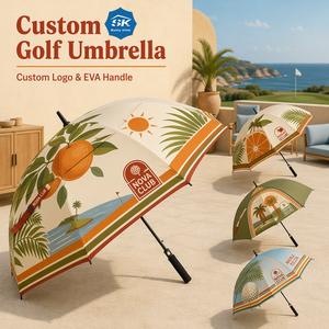 Parapluie de golf promotionnel hawaïen, cadeau d'affaires, logo personnalisable, imperméable, coupe-vent, grand parapluie à ouverture automatique pour la vente en gros - Product Image 2