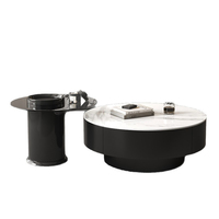 Table basse de style italien de luxe avec plateau en ardoise, rangement intégré, moderne, petite taille, ensemble de salon, idéale pour la maison, simple