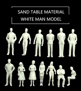 Figure Umane in Miniatura in Plastica Bianca Non Dipinta per Modellismo Architettonico Fai-da-Te - Product Image 1