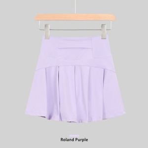 Aoyema Personalizzato Vendita Calda Pantaloncini da Yoga Sportivi da Donna a Vita Alta ad Asciugatura Rapida Plissettati Traspiranti Gonne da Tennis - Product Image 1