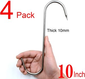 10inch10mm nhiệm vụ nặng nề thép không gỉ butcher <span class=keywords><strong>Hooks</strong></span> cho treo thịt bò thịt Móc treo - Product Image 4