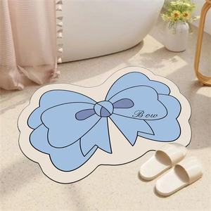 Alfombra de baño de tierra de diatomeas con forma de lazo, antideslizante y de secado rápido para baño - Product Image 3