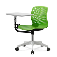 Chaise de bureau réglable en hauteur, chaise pivotante pour l'école, chaise de formation avec tablette d'écriture, chaises de conférence et d'apprentissage