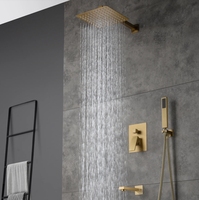 Luxe Or Exquis Style Européen Trois Fonctions Cascade Salle De Bains Robinets Mélangeur Robinet De Douche