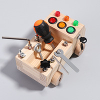 Tablero de Actividades de Madera con Luces LED para Niños de 4 a 12 Años, con Herramientas de Montaje/Desmontaje de Tornillos y Tuercas, Educación Temprana Montessori