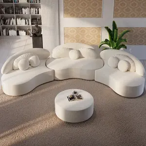 İskandinav yüksek kalite kavisli kesit kanepe lüks 3 parça modüler kanepe kadife salonu kanepe ev otel için