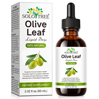 SOLOTREE Complément alimentaire végétalien sans alcool à l'extrait naturel de feuille d'olivier, antioxydant, soutien immunitaire, gouttes liquides d'oléuropéine pour adultes