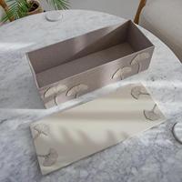 Boîte de rangement de luxe vide à 3 compartiments en forme de feuille de Ginkgo, en lin, pour dattes, baklava, emballages cadeaux, ensemble de boîtes pour dattes, confitures, pots de chocolat