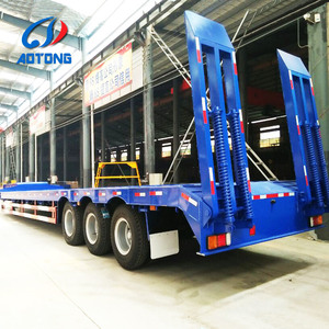Semi-<span class=keywords><strong>remorque</strong></span> à plateau surbaissé 3 essieux 60-80 tonnes en acier haute résistance pour le transport de grues et de machines - Product Image 6