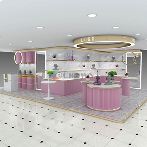 Luxury Hairdressing Salon Shop Counter Design Irregular Salon Shop <strong>Pl</strong> Chain Luxury Shop showcase OEM - Product Image 3