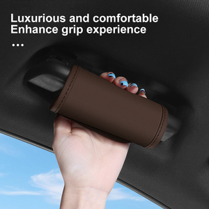 Couverture universelle de main courante de toit de voiture Couverture de protection de poignée de porte en cuir souple Couverture de poignée de toit de voiture Accessoires intérieurs - Product Image 6