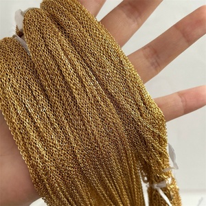 Chaîne de collier classique en acier inoxydable 316L plaqué or 18 carats en forme de O, maillons Rolo, pour la fabrication de bijoux, idéale pour les anniversaires - Vente en gros - Product Image 6