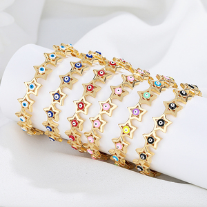 Vente en gros énigmatique Oeil de diable en laiton plaqué or 18 carats Zircon cubique Bracelet de luxe Bracelet Bijoux de mode - Product Image 1