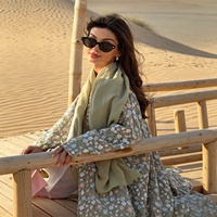 Nouvelle Arrivée Abaya Cardigan Maxi Robe en Maille Brodée de Fleurs 3D pour Femme, Élégante Broderie Florale, Kaftan Modeste Musulman