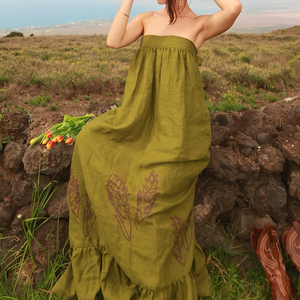 Vestido Casual Holgado con Estampado Polinesio de Lujo, Personalizado OEM, Vestido Hawaiano de Lino Transpirable de Alta Calidad - Product Image 1