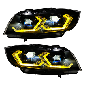 Conjunto de Faros Delanteros de Repuesto para <span class=keywords><strong>BMW</strong></span> Serie 3 E90 <span class=keywords><strong>2005</strong></span>-2012, Estilo M3 Competition G80 2023, con Luces Diurnas Ámbar - Product Image 1