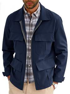 <span class=keywords><strong>Giacca</strong></span> da campo <span class=keywords><strong>giacca</strong></span> da campo in cotone <span class=keywords><strong>Beige</strong></span> tinta unita <span class=keywords><strong>camicia</strong></span> corta in tinta unita antiacqua - Product Image 2