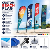 Drapeau de plage personnalisé, impression recto-verso, bannière publicitaire extérieure, forme plume/goutte d'eau, résistant aux UV, polyester, logo promotionnel